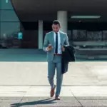 Two businessmen having a smartphone